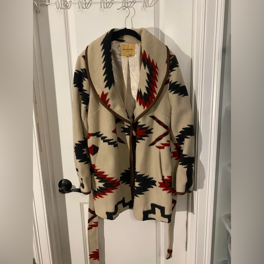 Upcountry by Du Monde Aztec Tie Waist  Shawl-Collar Jacket